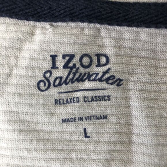 IZOD Saltwater Relaxed Classic 1/4 Zip Gray Long Sleeve Pullover Men's Large - Picture 3 of 14